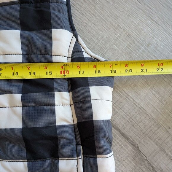 Natural Reflections Vest Womens Medium Plaid Black And White Puffer - Picture 5 of 5